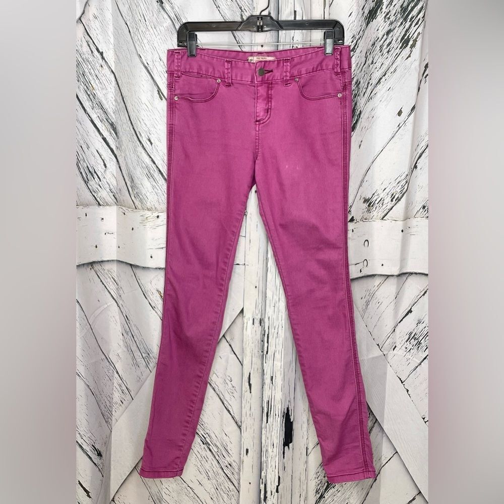 FP Free People Wild Berry Skinny Jeans Mid-Rise Stretch 28